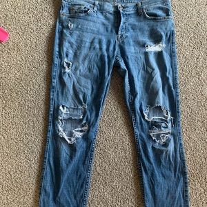 7 for all mankind boyfriend ripped pants
